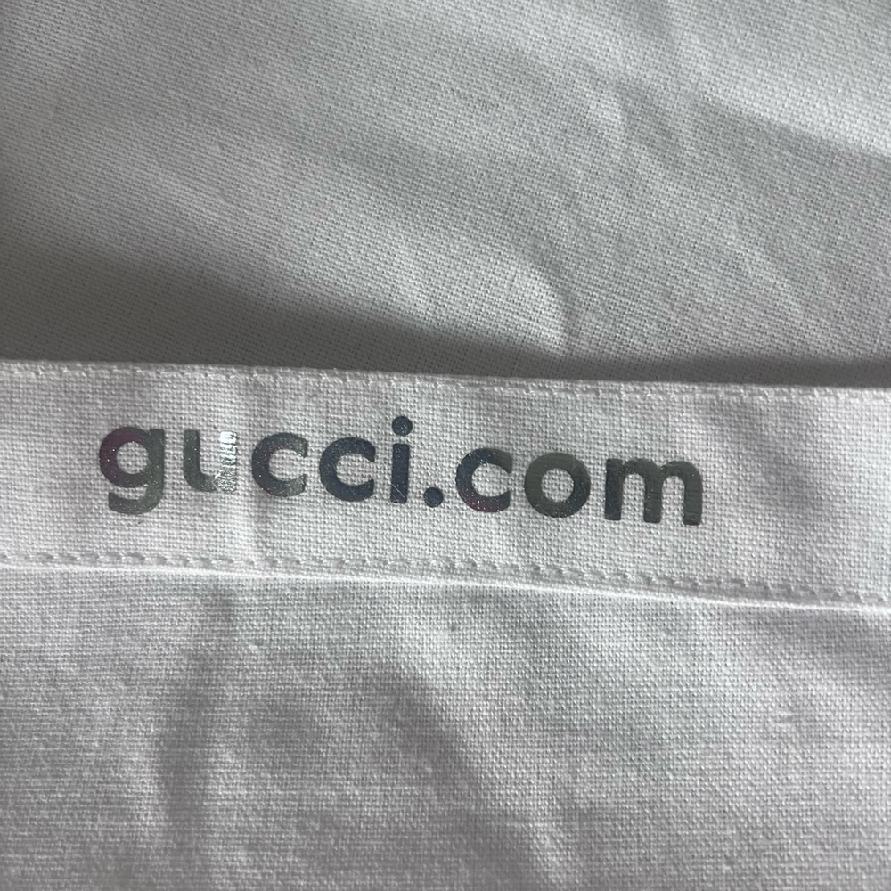 Gucci White Cotton Promo Bag with Logo - Picture 4 of 4